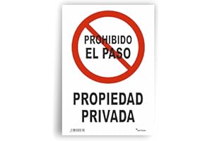 Seribas Señal Propiedad Privada Cartel Prohibido el Paso en PVC 0,7mm Tamaño A4 21x30cm Tinta y Material Resistentes