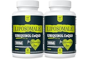 ‎SOLAVICA Liposomales Ubiquinol Vegan CoQ10 1000 mg, Hochwirksam & Rein, die aktive Form von CoQ10, Non-GMO, 60 Stück (2er-pack)