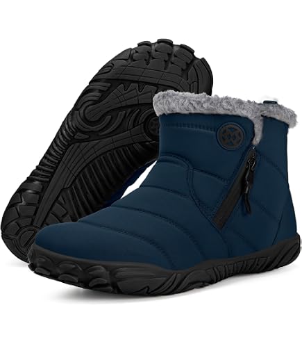 Stivali Invernali Boojoy, Stivali da Neve Invernali da Uomo e da Donna, Fodera in Pelliccia Stivaletti Caldi Impermeabili da Esterno (Nero, Numeric_41