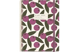 Miquelrius - Agenda 2025, Agenda anual 155x213 mm, Agenda semana vista, Cubierta cartón forrado plastificado, Espiral, Cierre goma elástica, Papel 80 g/m², Español, Inglés y Portugués, Oliva