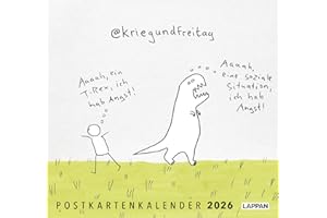 kriegundfreitag: Postkartenkalender 2026: Wochenkalender mit philosophischen, intelligenten und humorvollen Cartoons