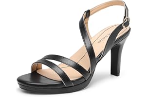 DREAM PAIRS Women's Platform Strappy Heels High Heeled Sandals Open Toe Comfortable Dressy Shoes with Adjustable Ankle Strap