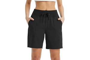 BALEAF Damskie spodenki do biegania 7" z zamkiem błyskawicznym, oddychające, krótkie spodenki do biegania, ochrona przed słońcem, lekkie