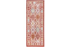 RugVista Saga Kilim In & Outdoor Rug, Modern, 80x200 cm, Rectangle, Outdoor Carpet, Medium Pile, Hand Wash, living room,kitchen,terrace,garden,balcony,patio, UV & Water Resistant, Beige/Multi