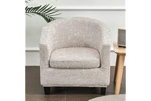 Highdi Funda de Sillón Elástica Universal Chesterfield, Funda de Sofá 2 Piezas con Funda de Cojín, Estampada Moderno Fundas Protector de Butaca para Dormitorio, Recepción, Club (Marrón Claro)