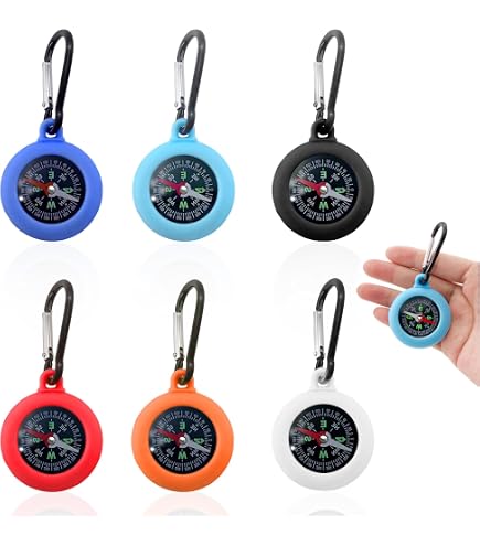 Lot De 6 Boussoles Mousqueton – Précision ≤1°, Couleurs Variées, étanche, Pour Randonnée Et Camping Enfant