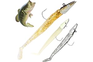 KIPTVO 3pcs Fishing Lure Set, Soft Fishing Lures Kit Silicone Realistic Paddle Tail Swim Action, For Sea And Fresh Water, Pollock, Cod and Mackerel, Catch Bass