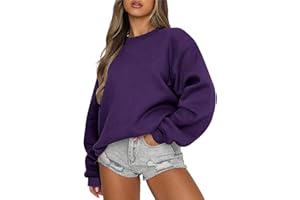 wuitopue Sweatshirt Damen Langarm Rundhals Pullover ÜBergrößen Elegant Blusentops Casual Locker Pullover Langarm Pullis Langarmshirt Sportshirt Sweatshirt Winter Pullover Einfarbige