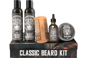 Viking Revolution - Bartpflege Set Für Männer - Conditioner Männer Set Glättet & Lindert Juckreiz am Bart - Enthält Bartshampoo, Spülung, Bartöl, Bart Balsam & Bartkamm Geschenke Für Männer