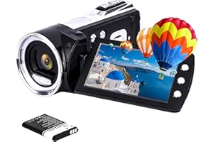 Vmotal Videocamera Videocamera GDV8162 Videocamera digitale ricaricabile FHD 1080P 24MP Schermo ruotabile LCD 270°, videocamera per Bambini/Adolescenti/Studenti/Principianti/Anziani