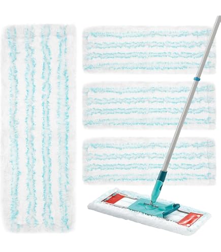 Lot De 4 Housses Microfibre Pour Serpillère Leifheit Profi XL - Compatible Micro Duo/Cotton Plus, 47 Cm