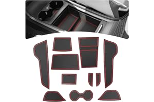 GIUD MG 4 Mulan 2022 2023 Tappetini Antiscivolo, Antipolvere per Console Centrale Porta Bicchieri, Tappetini Antiscivolo in Gomma Accessori MG 4 Mulan 2022 2023 (Rosso)