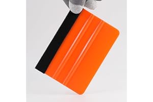 CARSLEEK 2-Pack Felt Edge Squeegee Tool for Car Vinyl Wrap, Window Tint, & Peel-and-Stick Wallpaper – Professional Bubble Remover with Scratch-Resistant ABS Plastic (orange)