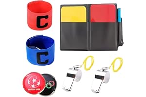 NLONLL Kit Carton Arbitre Football avec 2 Métal Sifflet Arbitre, Carton Rouge et Jaune Foot, 2 Brassard Capitaine Foot Enfant, Jeton de Vote pour Football Basketball Scolaires Sports Jeu