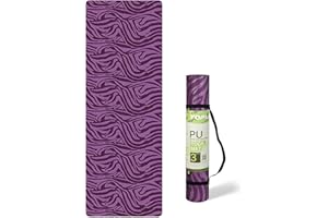TOPLUS Yoga Mat Non Slip Exercise & Pilates mat, Yoga Fitness Mat with Asana Line, TPE Gymnastics Mat with Carry Handle Strap