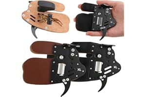 surwolf Finger Tab Bogenschießen Fingerlasche Einstellbare Rindsleder-Bogenschießen-Fingerschutz S&M&L&XL-Größe für Recurvebogen-Schießübungen