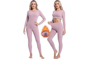 INNERSY Bielizna termiczna damska, zimowa, górna i dolna część bielizny, bielizna narciarska, zestaw ciepłej bielizny termicznej