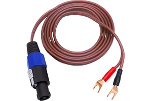YARCHONN Y Spade Plug Speakon Kabel, Hane Speakon till 2Y Spade Plug Audiophile OFC HiFi Högtalare Ljudkabel för Subwoofer Förstärkare Ljudsystem -6,6 FT/2M