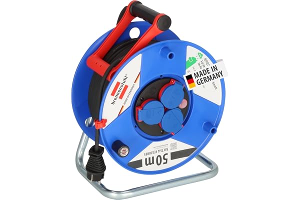 Brennenstuhl Garant IP44 kabeltrumma (50 m, specialplast, kortfristig användning utomhus, Made in Germany)