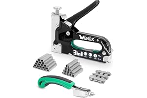 WENGX Upholstery Staple Gun with 3000 Staples and 1 Remover,3 in 1 Stapler Gun Heavy Duty, Manual Nailer Power Adjustment Stapler Gun for Wood, Upholstery, Carpentry, Decoration, DIY