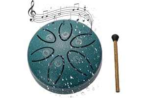 DLUCCA Regentrommel für Garten,Chakra-Trommel,3 Zoll 6 Tone Steel Tongue Drum,Rain Drum Outdoor,wasserdichte Trommel-Regenglocke,Chakra Drum Regen Steel Tongue Drum(Green)