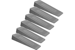 CREATISMO Pack of 6 Grey Rubber Door Stoppers for Floor, Durable, Anti-Skid, Heavy-Duty Rubber Door Wedges Indoors Rubbers, for All Floor Types & Rubbers Doorstops Wedge Preventing Accidents