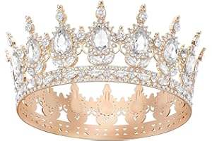 Rainway Corona dorada, elegante y brillante corona de princesa para mujeres y niñas, tiara de princesa