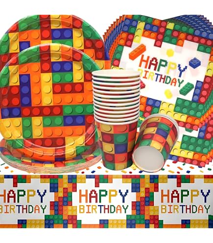 Kit Festa Mattoncini Da Costruzione 86 Pezzi Per Bambini | 12 Braccialetti Slap, 12 Portachiavi, 12 Sacchetti Regalo E 50 Adesivi, Per Compleanni E Attività Creative
