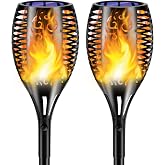 Torce Solari Con Fiamma Tremolante 3 In 1 | Luci Da Giardino Impermeabili | 8 Pezzi, Auto On/Off, Ricarica Solare