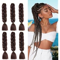 Bunte Afro Box Zöpfe Haare – 6 Packs, 24 Zoll, Kanekalon-Synthetik, Für Box Braids & Crochet Frisuren