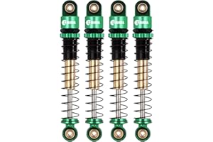 INJORA RC Amortiguador 43mm Roscado Tele Choques RC Coche Shocks para 1/24 RC Crawler Axial SCX24 AXI90081 Deadbolt Bronco Gladiator Micro Crawler Upgrade Parts(Verde)