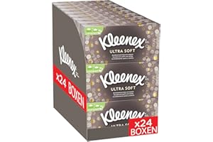 ‎KLEENEX Kleenex Ultra Soft Kosmetiktücher-Boxen, Für den täglichen Gebrauch, 3-lagig, 24 Boxen á 64 Tücher