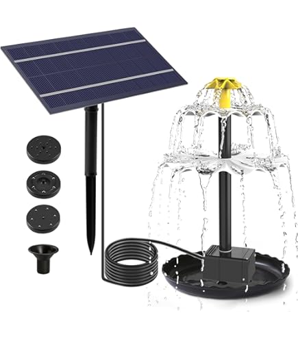 Fontein Op Zonne-energie Met 6 Fonteinstijlen - Upgrade Zonnepomp - 3 M Kabel Buiten Aisitin Solar Fontein