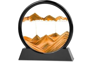 RCQD clessidra 3d sabbia paesaggio,paesaggio marino profondo a clessidra 3d,Pittura di Sabbia Che Scorre Display Decorazioni per la Casa e l'ufficio Giocattoli da Scrivania per Adulti (Blu, 12")