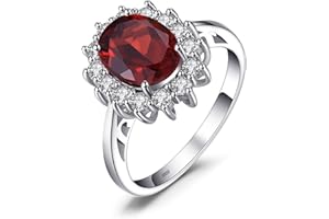 JewelryPalace Prinzessin Diana Kate Middleton Edelstein Smaragd Saphir Topas Amethyst Citrin Granat Peridot Rubin Ringe, Verlobungsring Promise Ring Silber 925 Damen Schmuck Rosegold Gold