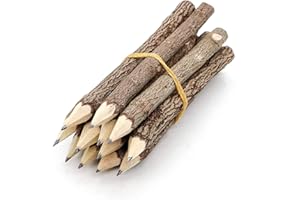 sigaer Holzbleistifte aus Graphit, rustikaler Zweig, einzigartige Birke, Holzfällerlook, Partygeschenk, 12 Stück