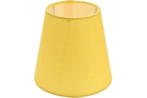 OSALADI Leinen Lampenschirm Stoff Tischlampe Ersatzschirm Pendelleuchte Stoffschirm Stehlampe Textilschirm E14 Nachtlicht Lampenabdeckung Tischleuchte Schirm für Wandlampe Trommel Lampenschirm Gelb
