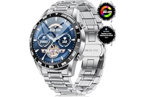 LIGE Smart Watch for Men with Answer/Make Call, 1.43 AMOLED Display, Fitness Watch 100+ Sports Modes, Heart Rate Blood Oxygen Sleep Monitor Smartwatch for Android iOS Phones, Silver