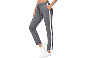 Aseniza Pantalón de Chándal Mujer 100% Algodón para Verano Con Bolsillo, Largos para Gimnasio Deportes Correr Jogging