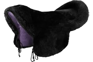 ‎WERNER CHRIST Werner Christ Lammfell Sattelsitzbezug Laramie mit Hornloch Sattelbezug für Westernsättel, aus echtem Fell für eine angenehme Polsterung, in Natur, schwarz & braun, Gr: Warmblut und XL