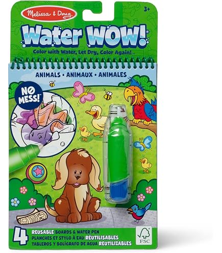 Melissa & Doug Water Wow! Aktivitätenblock – Wiederverwendbar, Mit Wasserstift, Für Unterwegs, Abenteuer-Motive