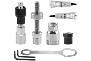 CYZBL Zestaw 9 narzędzi do korbki rowerowej, narzędzie do ściągania korby i łożyska pedału, ściągacz korbowy, łożysko wewnętrzne z wielofunkcyjnym, podwójnym kluczem końcowym, zestaw narzędzi do korby