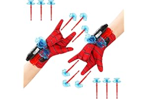 DOCHKA 2 Set Launcher Handschuh, Spider Launcher Handschuhe, Spiderman Handschuhe Kinder, Spiderman Spielzeug Handschuh, Spiderman Web Shooter, Spiderman Handschuhe, Rot-2 Set