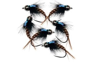 Perfeclan La pesca a mosca assortimento di mosche secche, ninfe, mosche bagnate, mosche Streamer Wooly, euroninfe, scudi, vermi,