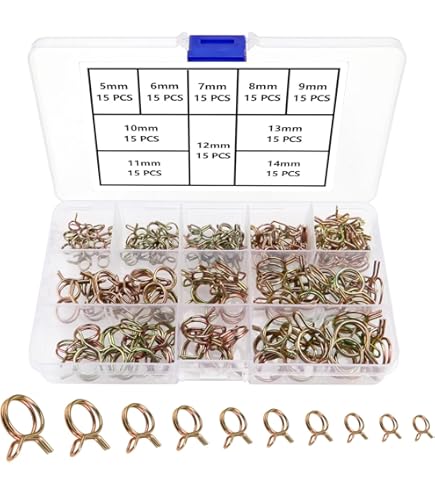 Double Fil 13mm Carburant Ligne Tuyau Tube Ressort Clip Pince Zingué 10Pcs