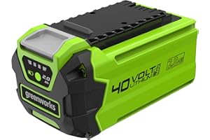 Greenworks Batteria 40V 2Ah - Batteria agli Ioni di Litio per Tutti gli Attrezzi da Giardino ed Elettroutensili Greenworks da 40V, Ricarica Rapida, Indicatore LED di Ricarica, Garanzia 2 Anni - G40B2