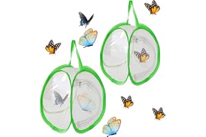 ZRNCRKY Butterfly Habitat Cage, Collapsible Insect Mesh Cage, Portable Insect Butterfly House with Zipper Garden Gifts(2pcs)