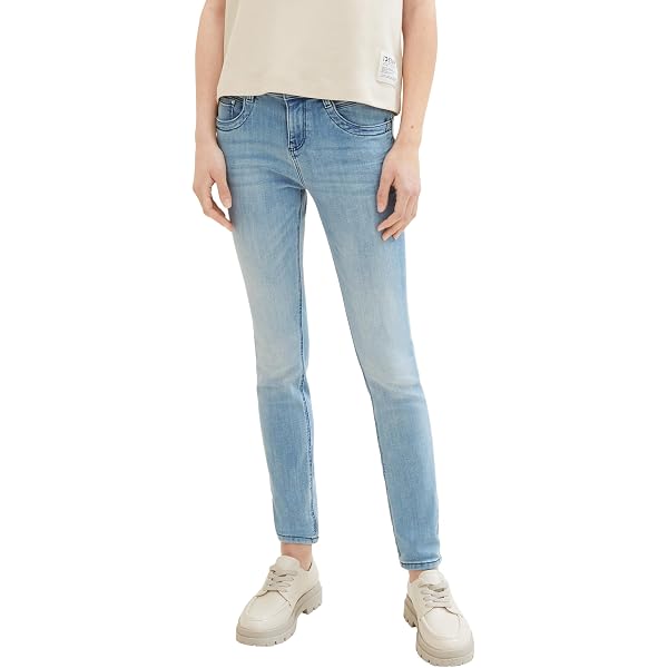 TOM TAILOR Pantalon Tapered Relaxed Femme – Coupe Décontractée Confortable – Tissu Stretch Coton – Taille Mi-Haute