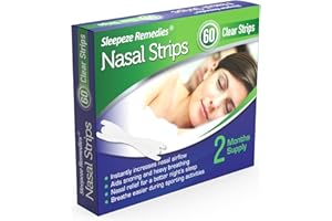 Clair bandelettes nasales x60 | Dilatateur nasal anti ronflement pour aider à la respiration nasale | Ecarteur nasale et inhalateur nasal de qui soutient la congestion nasale