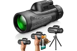 BILLION DUO 40x60 Monocular Telescope High Power, Handheld Telescope with Smartphone Holder & Adjustable Tripod & Portable Bag for Bird Watching Camping Travelling